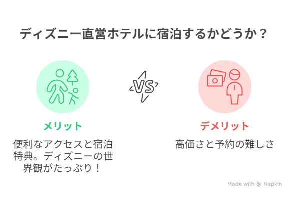 ディズニー直営ホテルに宿泊するかどうか図解